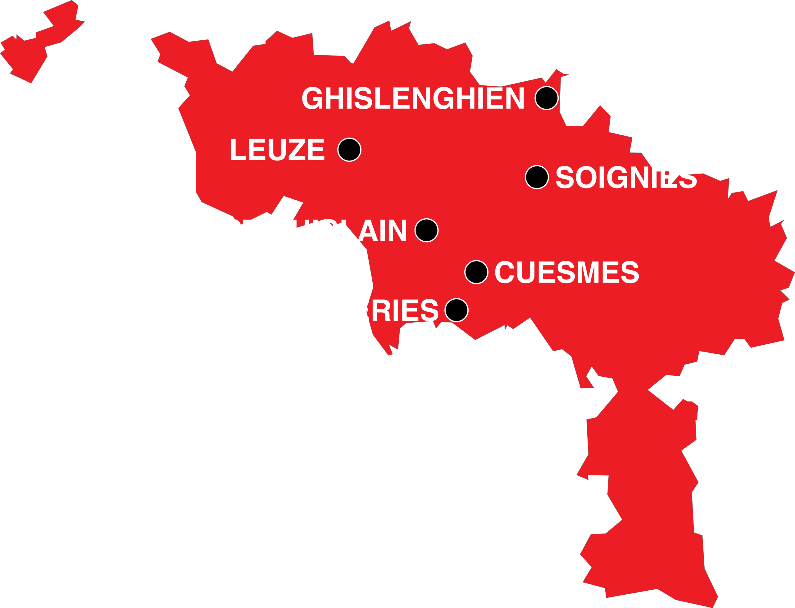 Carte de la Belgique - Sites D'haene